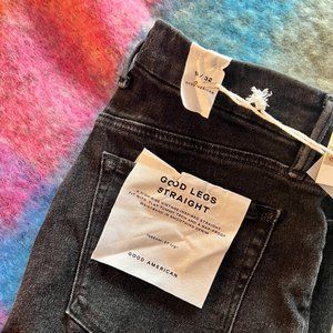 NWT - Good American Good Straight Jeans - Black - Size 14 (32)